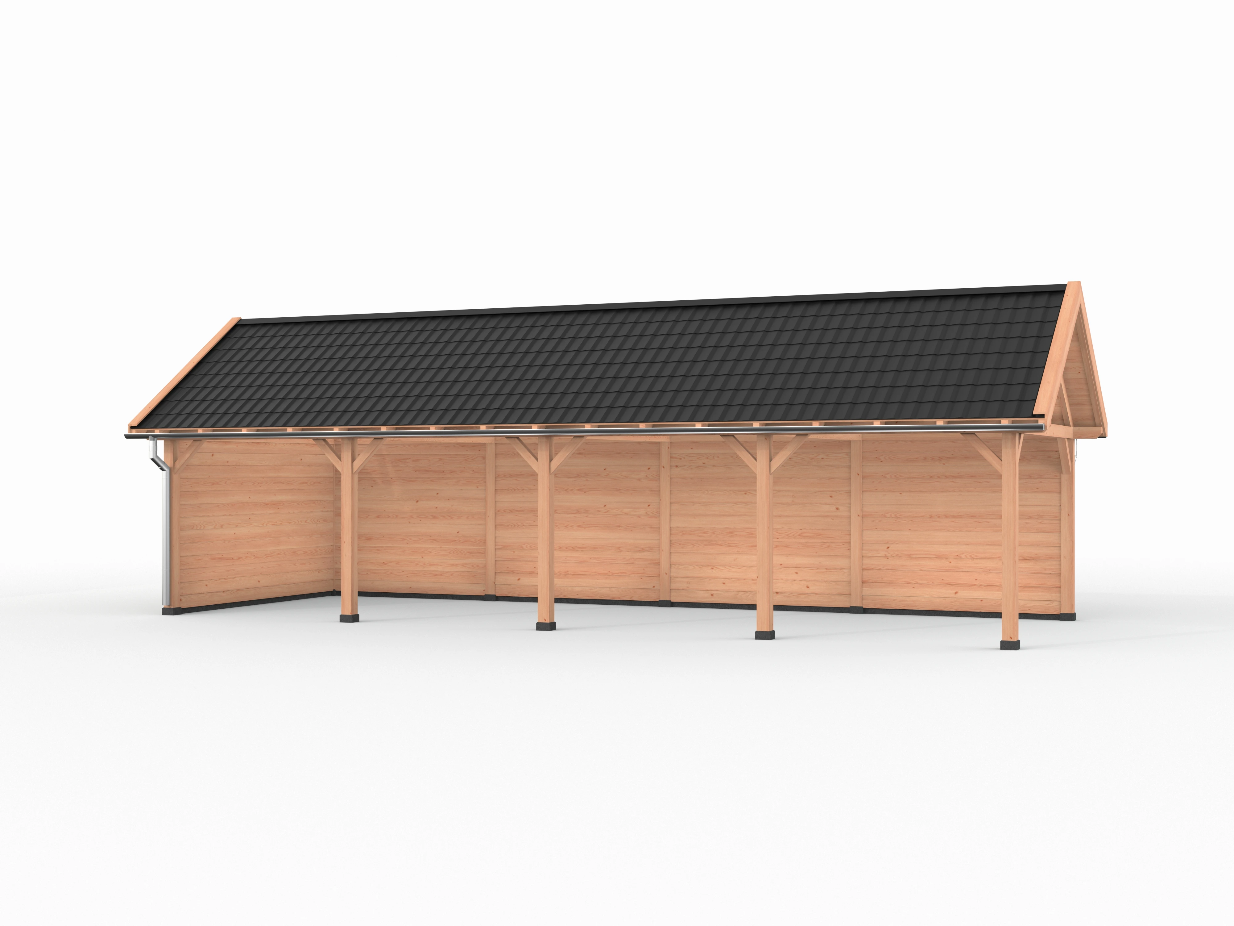 Douglas overkapping zadeldak, 1200 x 400, met achterwand en zijwand, Westwood Vrijbuiter - Afbeelding 1